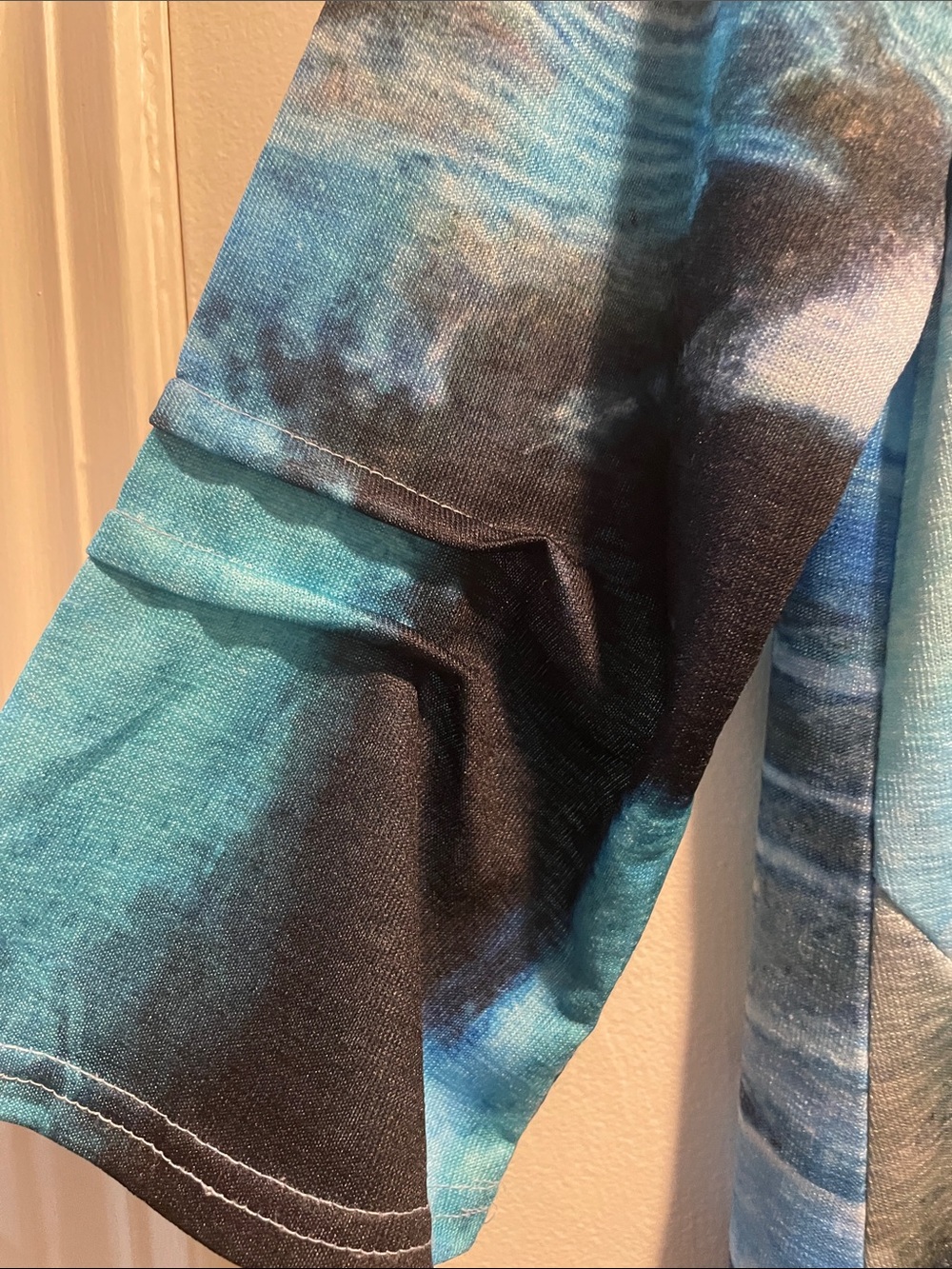 Damee Multicolored Abstract Patchwork Cool Detail and Angled Front Pocket Tunic - Picture 6 of 10